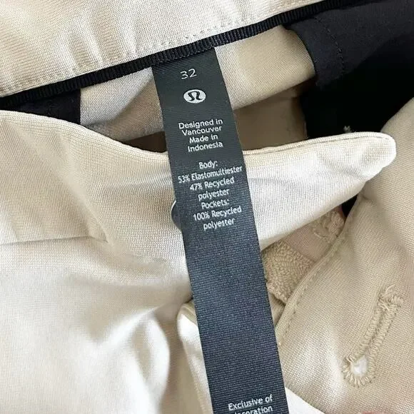 Lululemon Tan ABC Classic Fit 5 Pocket Warpstreme Pants Sz 32